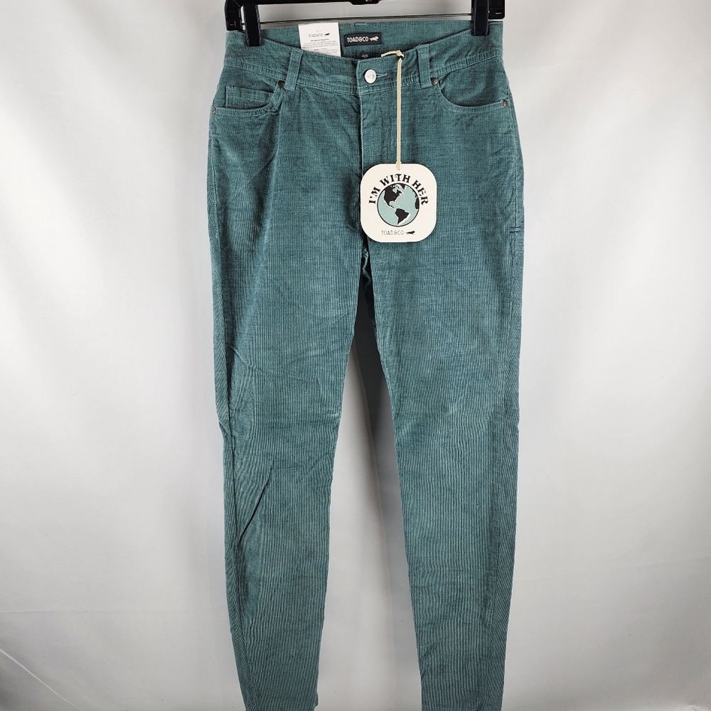 Toad & Co Womens Karuna Cord 5 Pocket Skinny Pants Size 4 Blue Slate (26x29) NWT